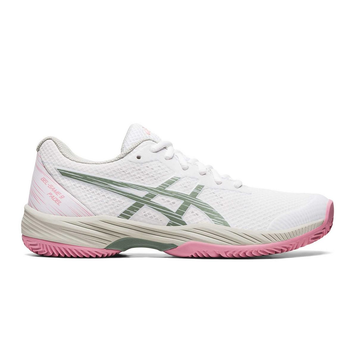 ASICS GEL GAME 9 PADEL DONNA 047601501 103 WHITE GRIS BLUE Padel Scarpe Padel Sport