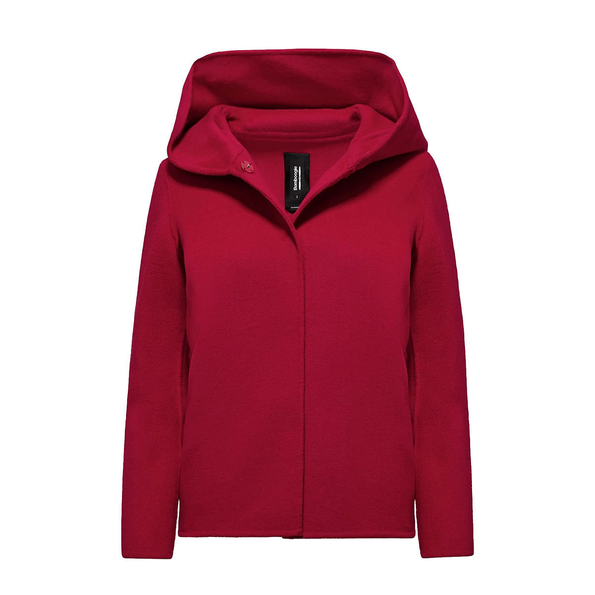 GIACCA CON CAPPUCCIO BI-MATERIALE DONNA