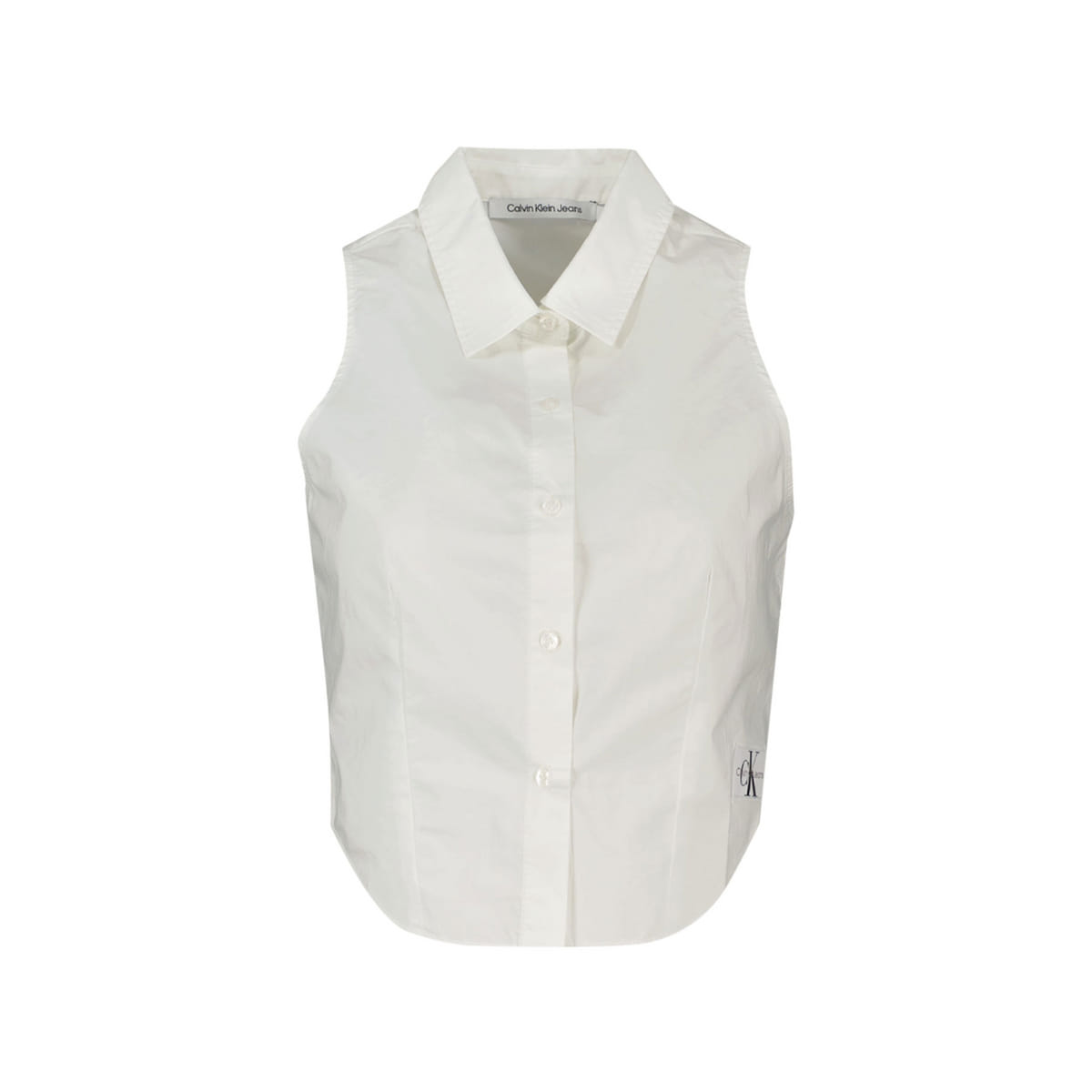 CAMICIA SMANICATA CROP IN POPELINE DONNA