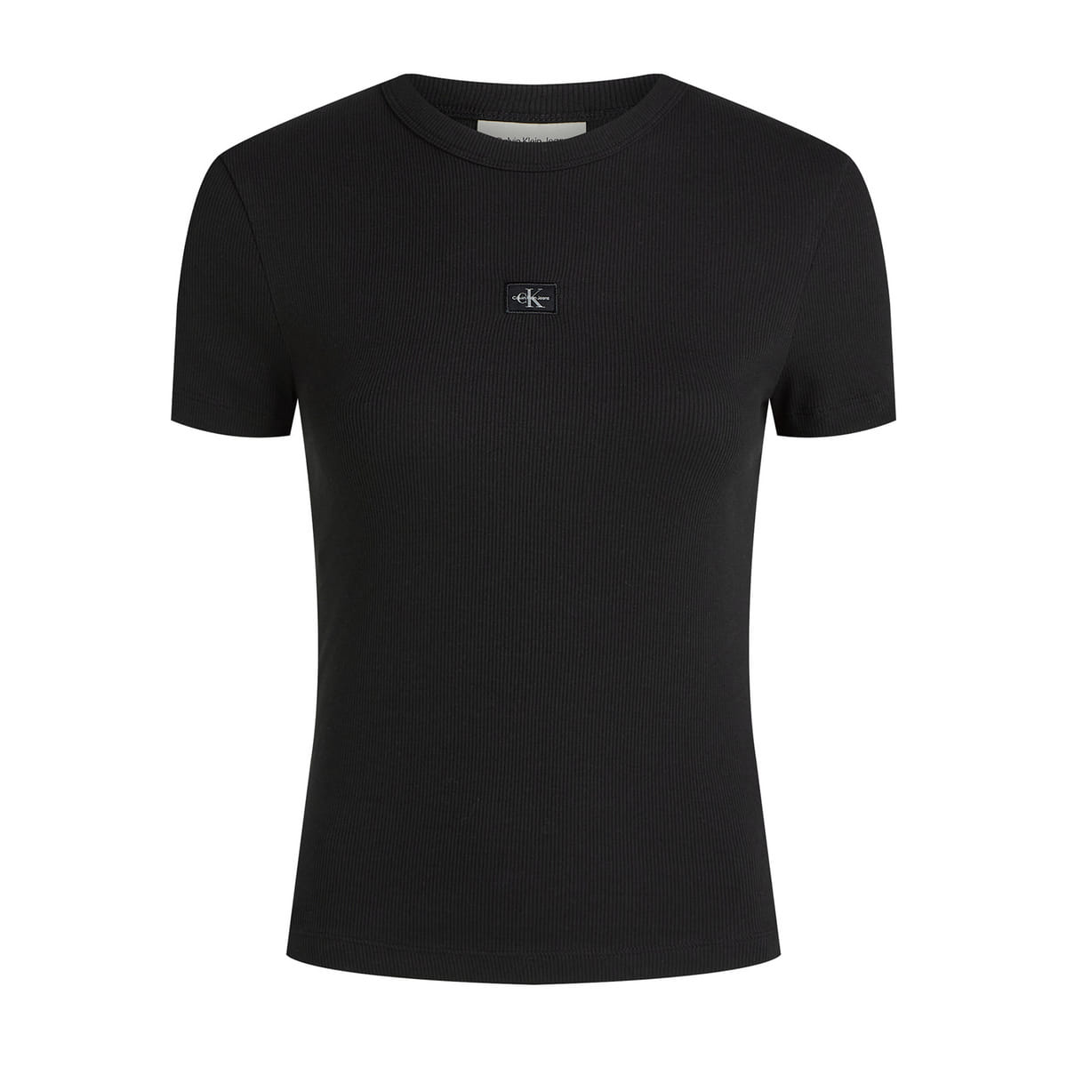 T SHIRT WOVEN LABEL RIB SLIM DONNA