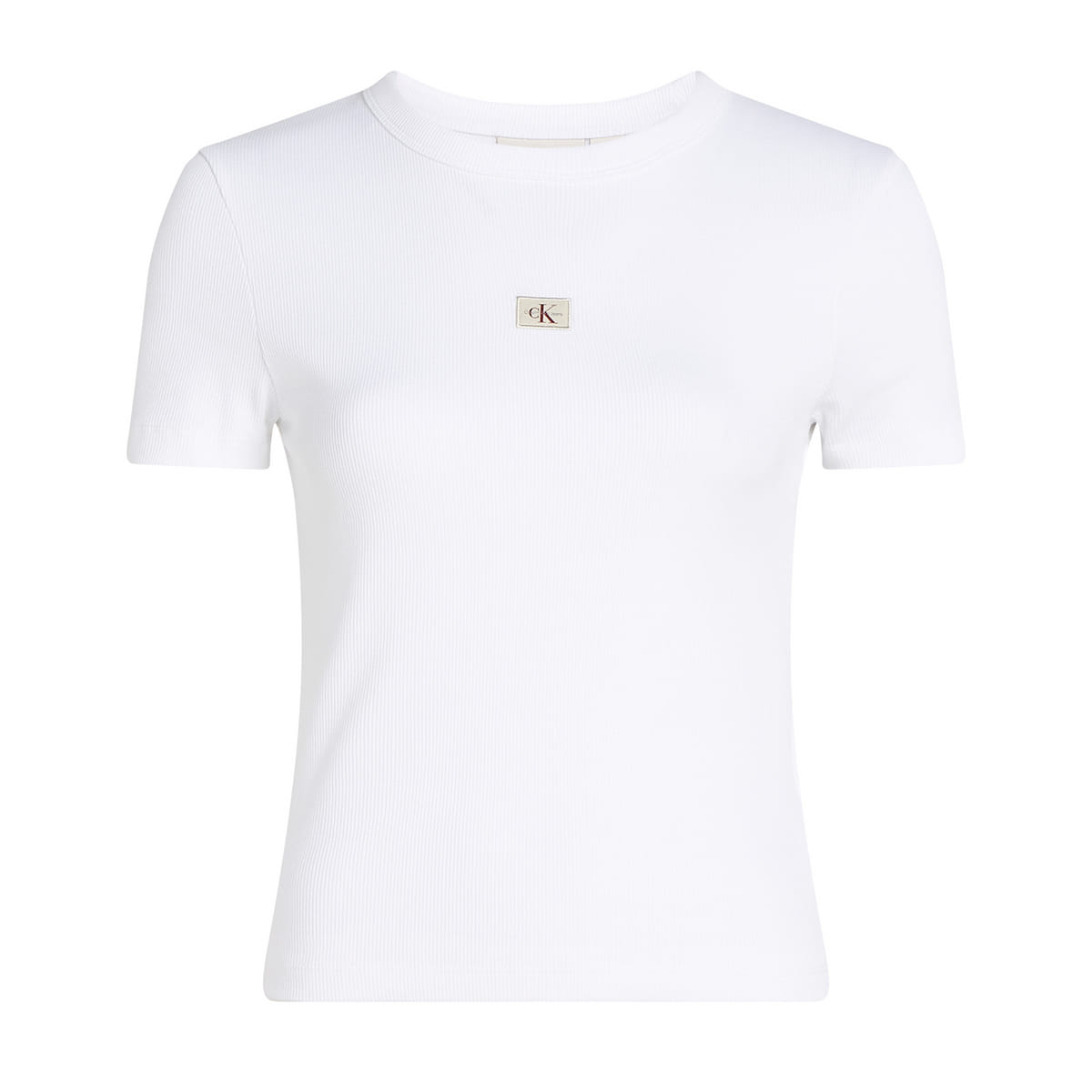 T SHIRT WOVEN LABEL RIB SLIM DONNA