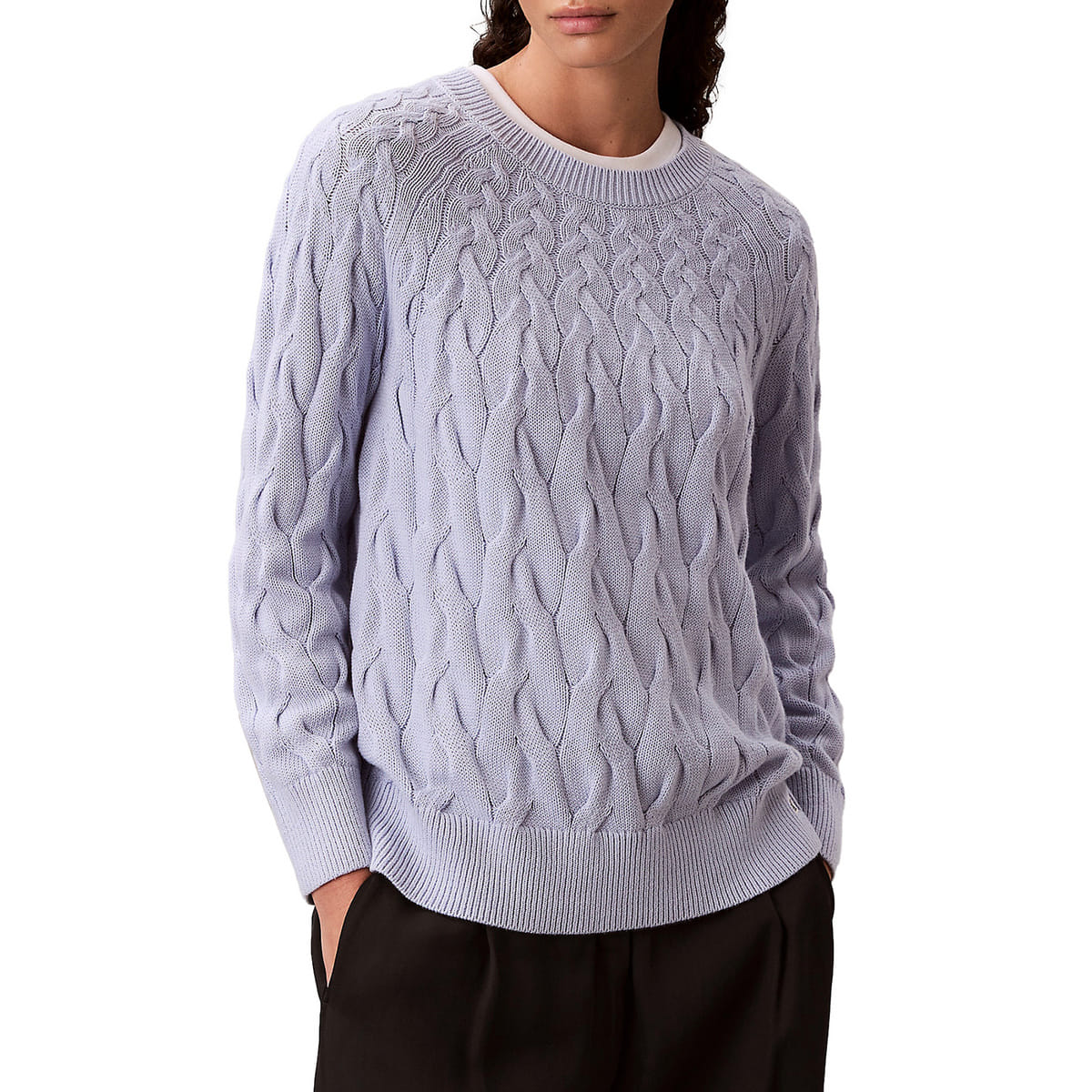 MAGLIONE GIROCOLLO A TRECCE
