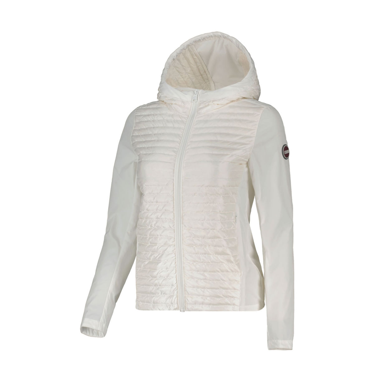 PIUMINO CON CAPPUCCIO BIMATERIALE DONNA