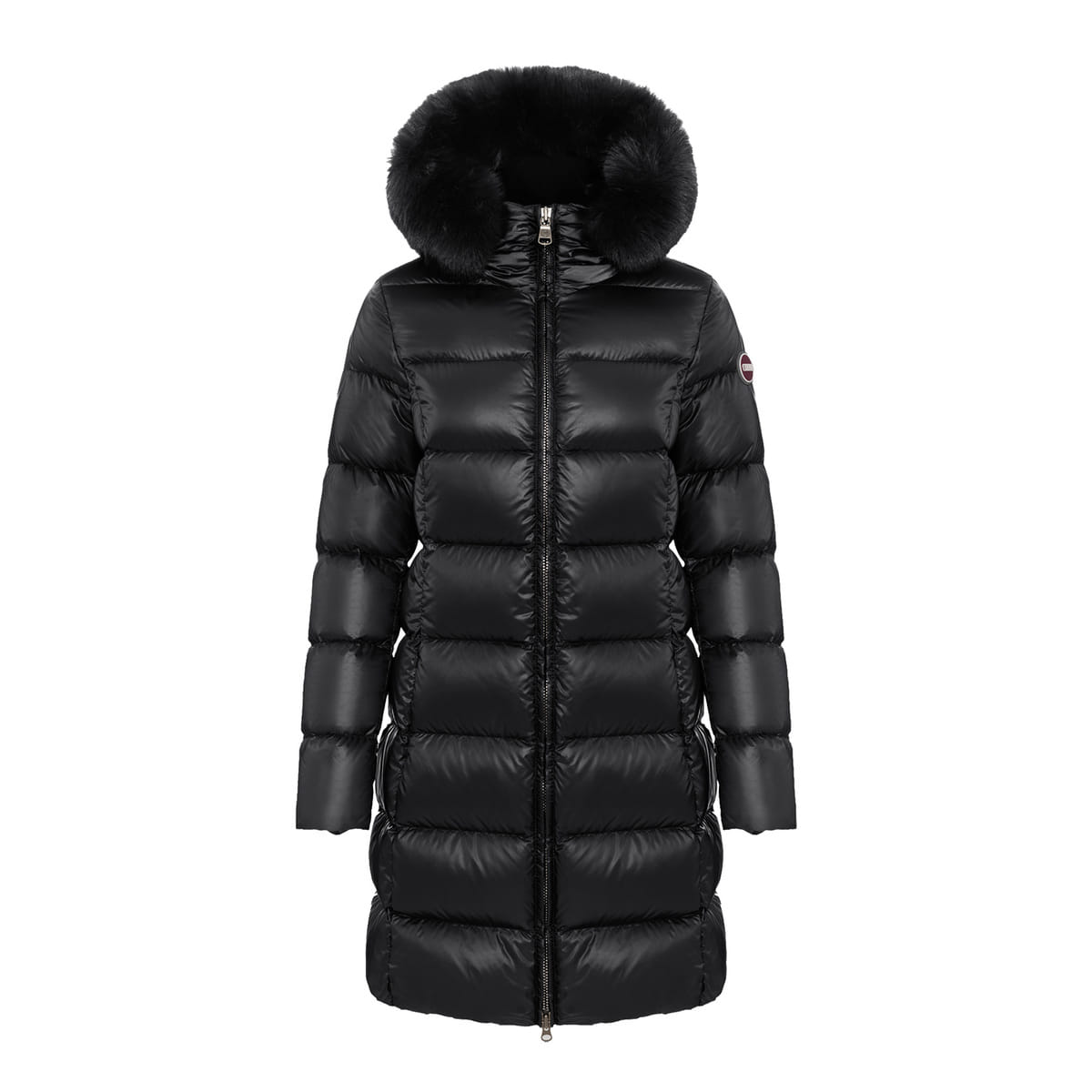 PIUMINO LUNGO RECYCLED CON CAPPUCCIO E PELLICCIA DONNA