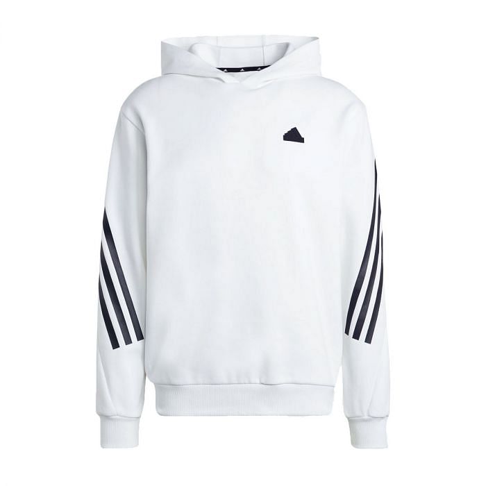 ADIDAS FELPA CON CAPPUCCIO 3 STRIPES 047726601 WHT WHITE BLACK Felpe Sport Style Uomo Moda