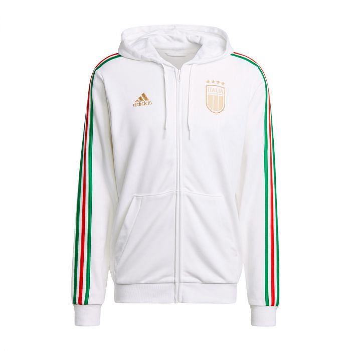 ADIDAS FELPA FULL ZIP CON CAPPUCCIO DNA ITALIA 048588101 ITA WHITE Felpe Squadre Calcio Sport