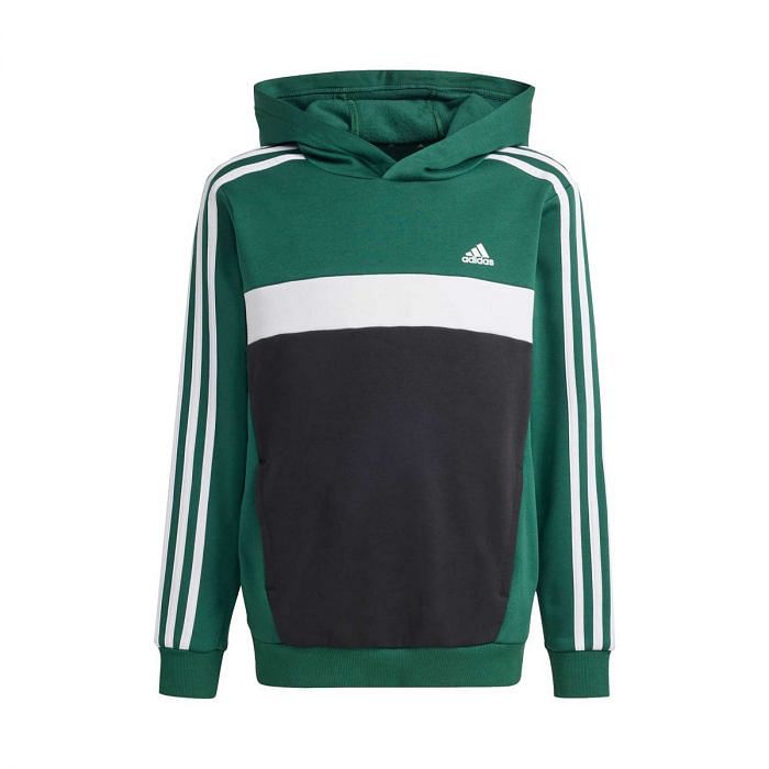 ADIDAS FELPA CON CAPPUCCIO COLORBLOCK BAMBINO 049566401 COLGR COLLEGIATE GREE Felpe Abbigliamento Bambino Moda