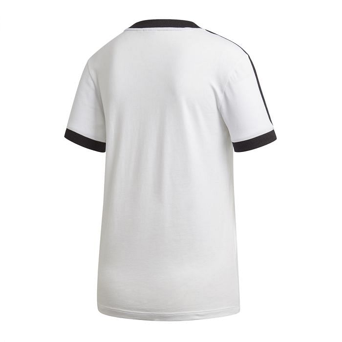 Adidas white t shirt with black stripes new arrivals