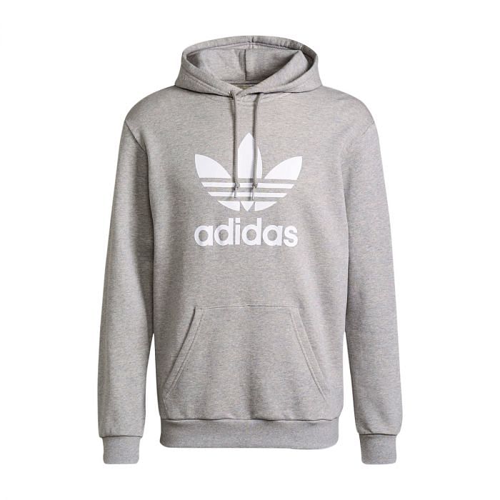 ADIDAS ORIGINALS FELPA CON CAPPUCCIO TREFOIL 043075901 GREY MEDIUM GREY HEA Felpe Sport Style Uomo Moda