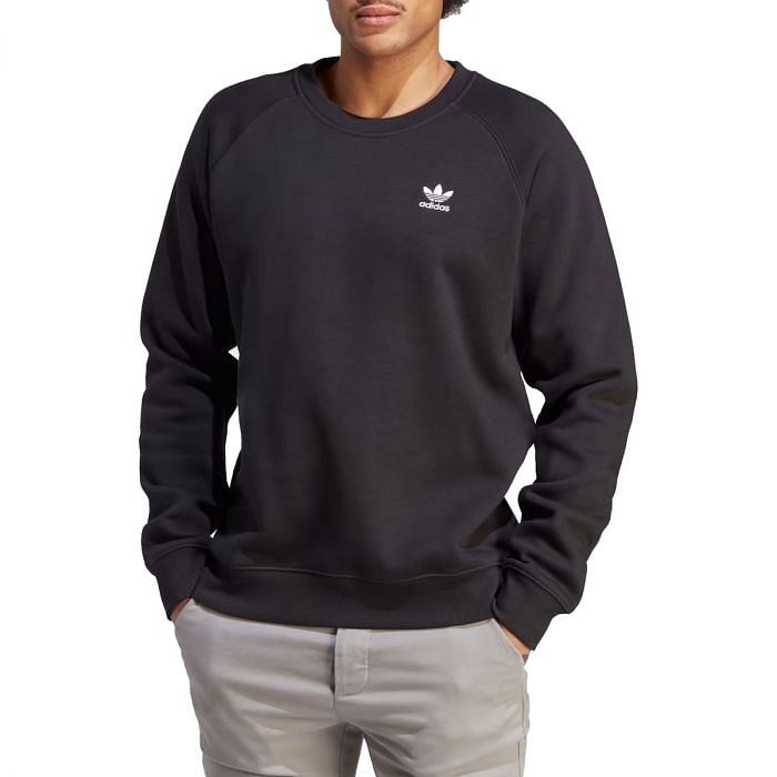 ADIDAS ORIGINALS FELPA GIROCOLLO TREFOIL ESSENTIALS 047981001 BLK BLACK Felpe Sport Style Uomo Moda