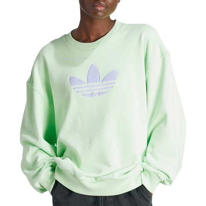 ADIDAS ORIGINALS FELPA GIRO MONOGRAM DONNA 048666601 36 SEMI GREEN Felpe Sport Style Donna Moda