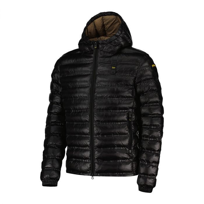 BLAUER PIUMINO CON CAPPUCCIO TERMOSALDATO CHARLES 050153901 999 NERO Piumini Giacconi Uomo Moda