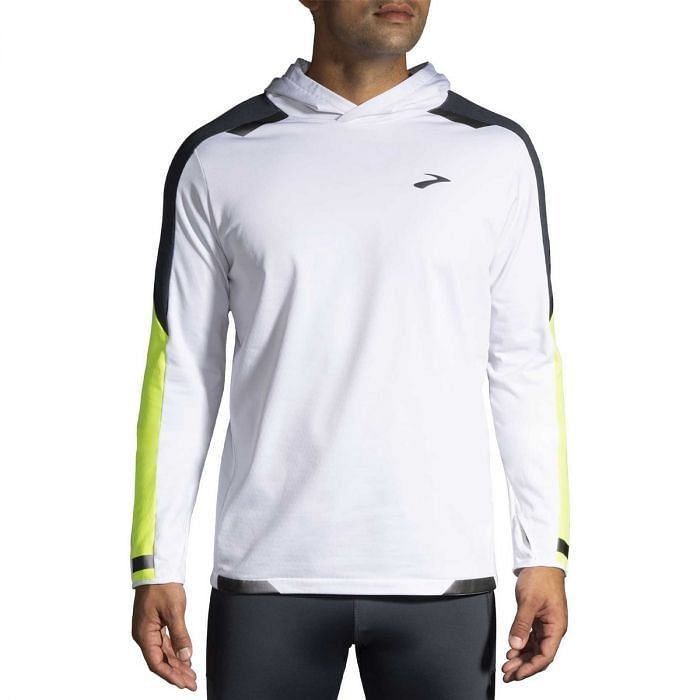 BROOKS MAGLIA CON CAPPUCCIO RUN VISIBLE THERMAL 047783701 134 134 WHITE ASPHA Maglia Abbigliamento Running Sport