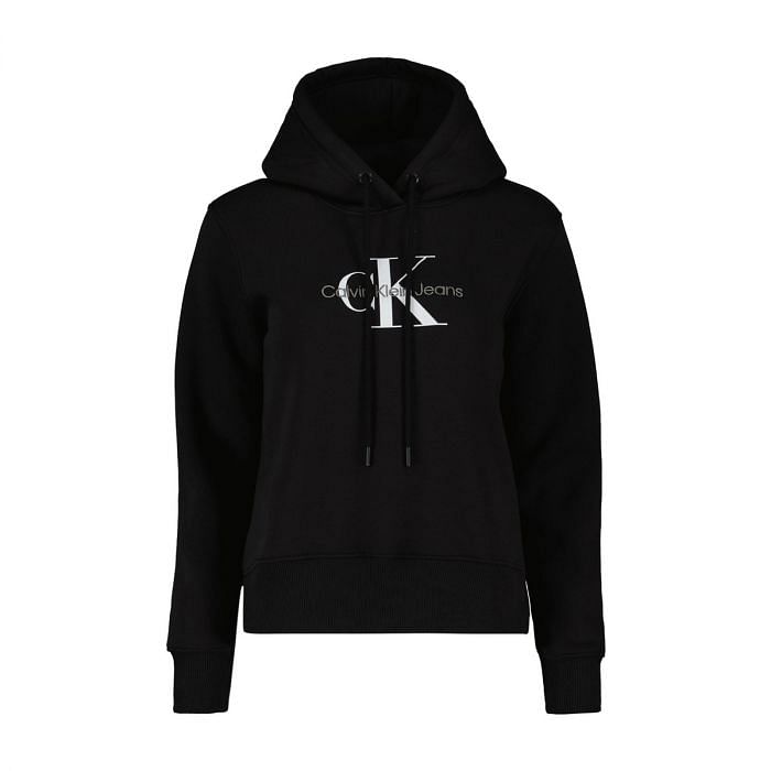 CALVIN KLEIN FELPA CON CAPPUCCIO LOGO DONNA 048053501 BEH BLACK Felpe Casual Donna Moda