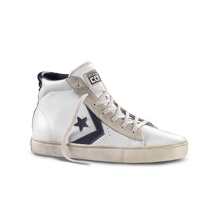 CONVERSE PRO LEATHER VULC HI 032343201 WHNA WHITE NAVY Tutte Sneaker Scarpe