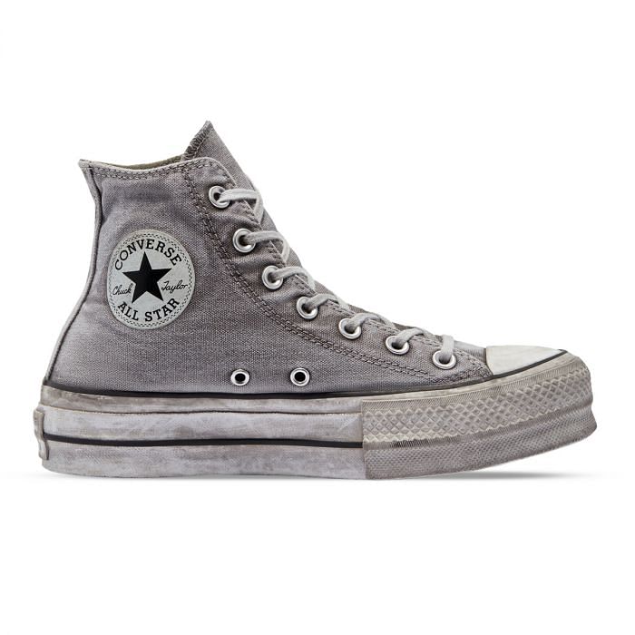 CONVERSE CHUCK TAYLOR ALL STAR PLATFORM SMOKED HI DONNA 040577301 WHSM WHITE SMOKE Tutte Sneaker Scarpe