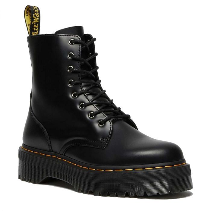 DR MARTENS ANFIBI PLATFORM JADON DONNA 043523501 5001 BLACK POLISHED Tutti Stivali e boot Scarpe