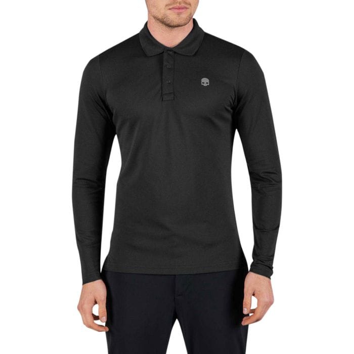 HYDROGEN - GOLF PIQUET POLO LS - 043333401_007 - BLACK HYDROGEN - GOLF PIQUET POLO LS - 043333401_007 - BLACK