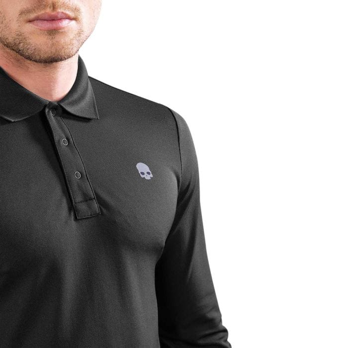 HYDROGEN - GOLF PIQUET POLO LS - 043333401_007 - BLACK HYDROGEN - GOLF PIQUET POLO LS - 043333401_007 - BLACK