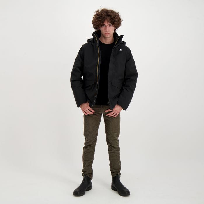 K-WAY PARKA CORTO BONDED PADDED 046412501_USY BLACK PURE
