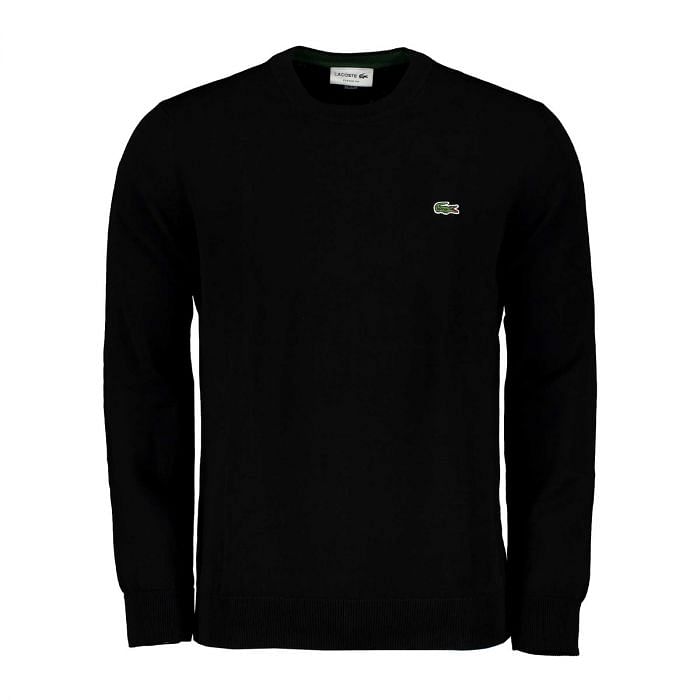 LACOSTE MAGLIONE GIROCOLLO IN COTONE ORGANICO 042617401 031 NERO Maglione Casual Uomo Moda