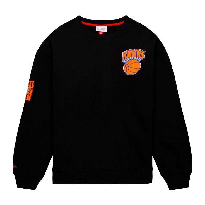 MITCHELL NESS FELPA TEAM FIRST SATIN NEW YORK KNICKS 048362601 BLCK BLACK Felpe Abbigliamento Basket Sport