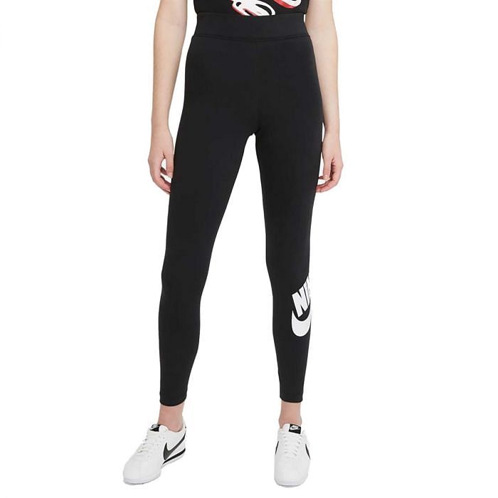 NIKE LEGGINGS ESSENTIAL DONNA 043632001 010 BLACK WHITE Pantaloni lunghi Sport Style Donna Moda