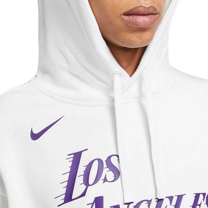 NIKE FELPA CON CAPPUCCIO NBA CITY EDITION LAKERS 046000401 100 WHITE Felpe Abbigliamento Basket Sport