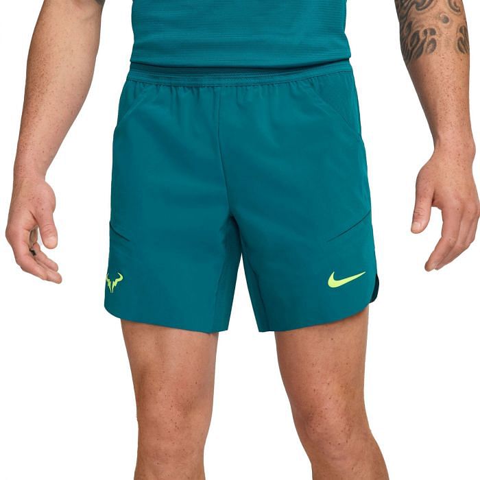 NIKE SHORT 7 RAFA NADAL 049508601 381 GEODE TEAL VOLT Pantalone Abbigliamento Tennis Sport