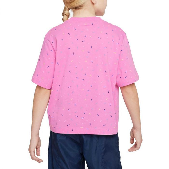 NIKE T SHIRT BOXY SWOOSH BAMBINA 047770201 620 PLAYFUL PINK Maglia Abbigliamento Bambino Moda