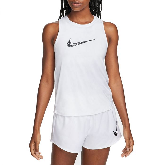 NIKE CANOTTA DRI FIT ONE SWOOSH HBR DONNA 048937801 100 WHITE BLACK Canotta Abbigliamento Running Sport