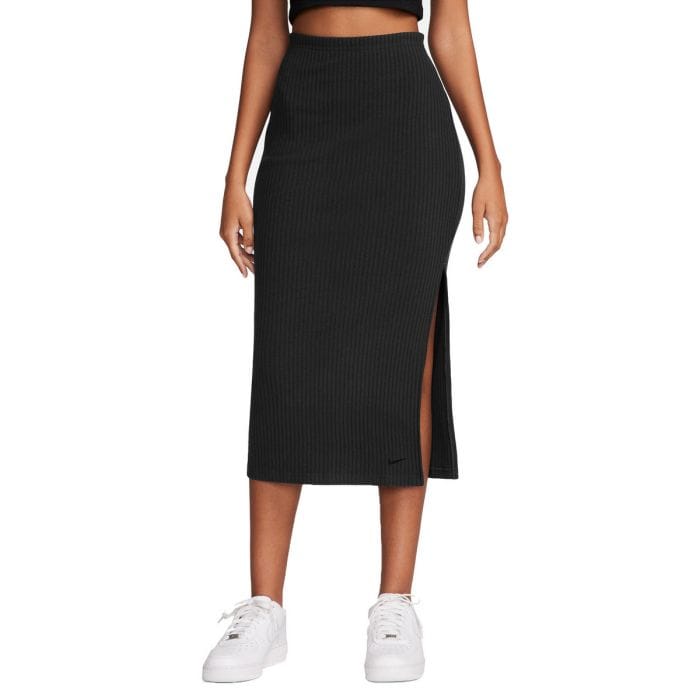 NIKE GONNA MIDI CHILL KNIT DONNA 049259101_010 BLACK Gonne