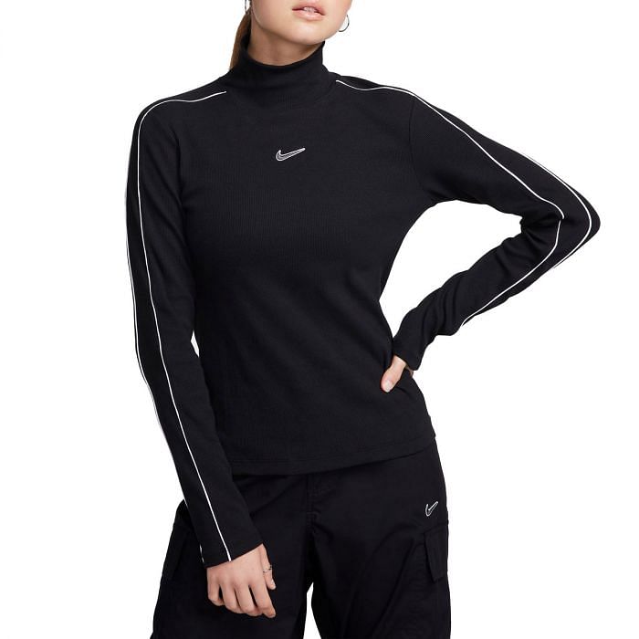 NIKE MAGLIA MANICA LUNGA DANCE PACK DONNA 048332701 010 BLACK WHITE Canotte Sport Style Donna Moda