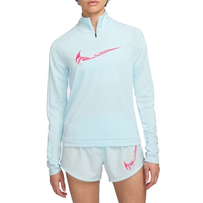 NIKE MAGLIA MANICA LUNGA 1/2 ZIP DRI-FIT SWOOSH HBR DONNA