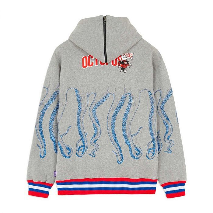 OCTOPUS FELPA FULL ZIP CON CAPPUCCIO ATHLETIC 047374201 LIGHT LIGHT GREY Felpa Street Style Uomo Moda