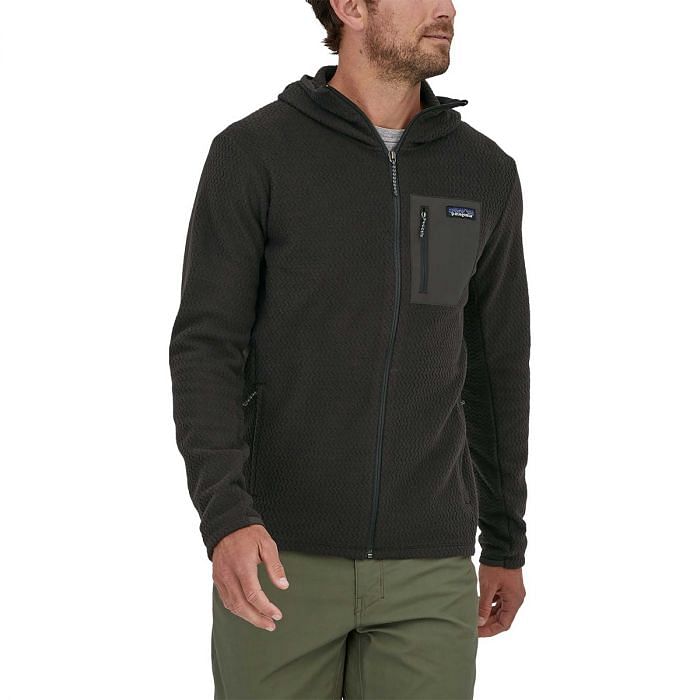 PATAGONIA PILE FULL ZIP CON CAPPUCCIO R1 AIR 046638401 BLK BLACK Pile e micropile Abbigliamento Montagna Sport