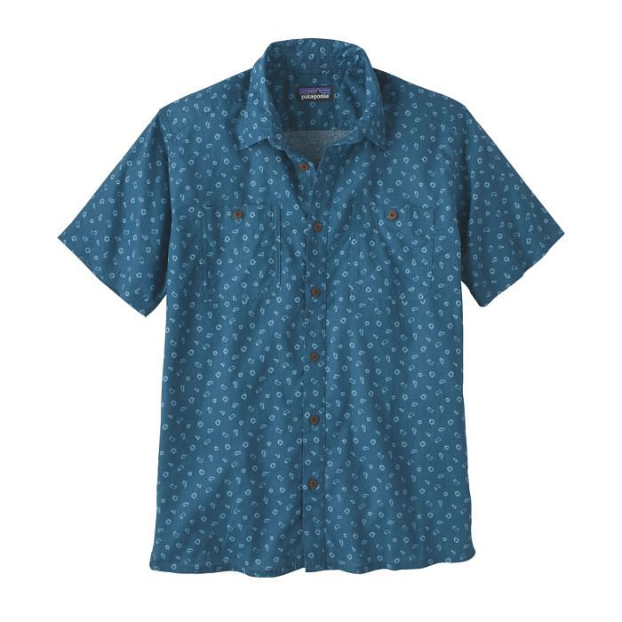 PATAGONIA CAMICIA MANICA CORTA BACK STEP 047091901 HEWA WAVY BLUE Camicie Abbigliamento Montagna Sport
