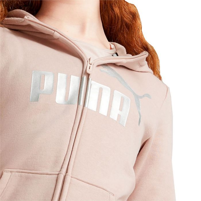 PUMA FELPA FULL ZIP CON CAPPUCCIO LOGO BAMBINA 047819701 63 PEACH SMOOTHIE Felpe Abbigliamento Bambino Moda