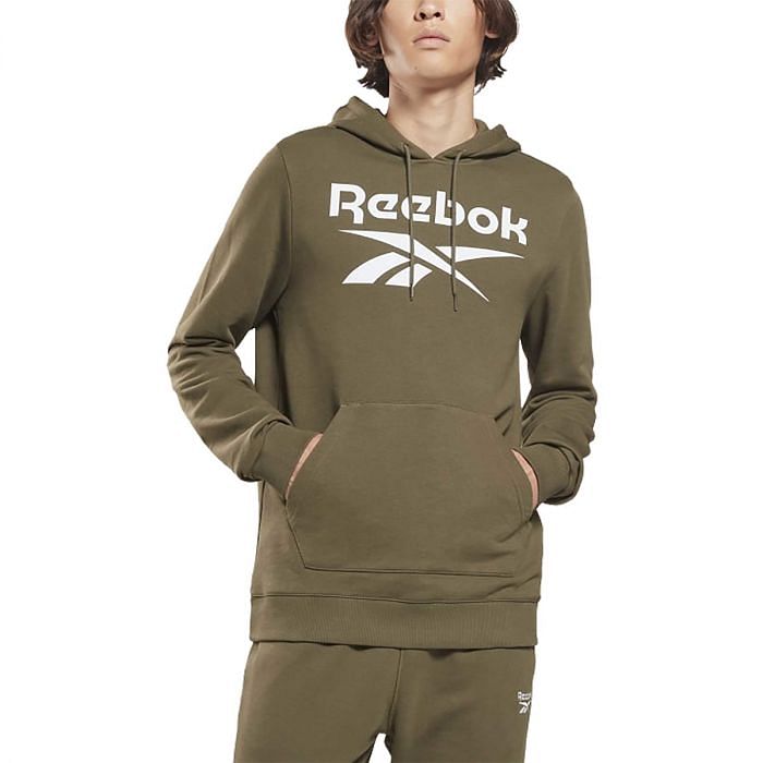 REEBOK FELPA CON CAPPUCCIO IDENTITY 044385701 ARMY ARMY GREEN Felpe Abbigliamento Training e Palestra Sport