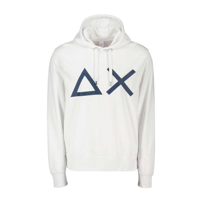 SUN 68 FELPA CON CAPPUCCIO MACRO LOGO 049112801_31 OFF WHITE