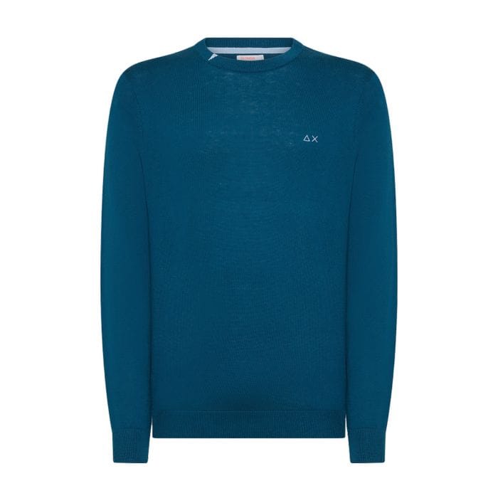 Sun68 Maglione Blu Uomo Lana MAGLIONE GIROCOLLO IN COTONE E LANA