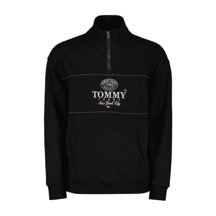 Felpe Felpa Tommy Nera Felpa Con Cappuccio E Lacci Nero Tommy Hilfiger