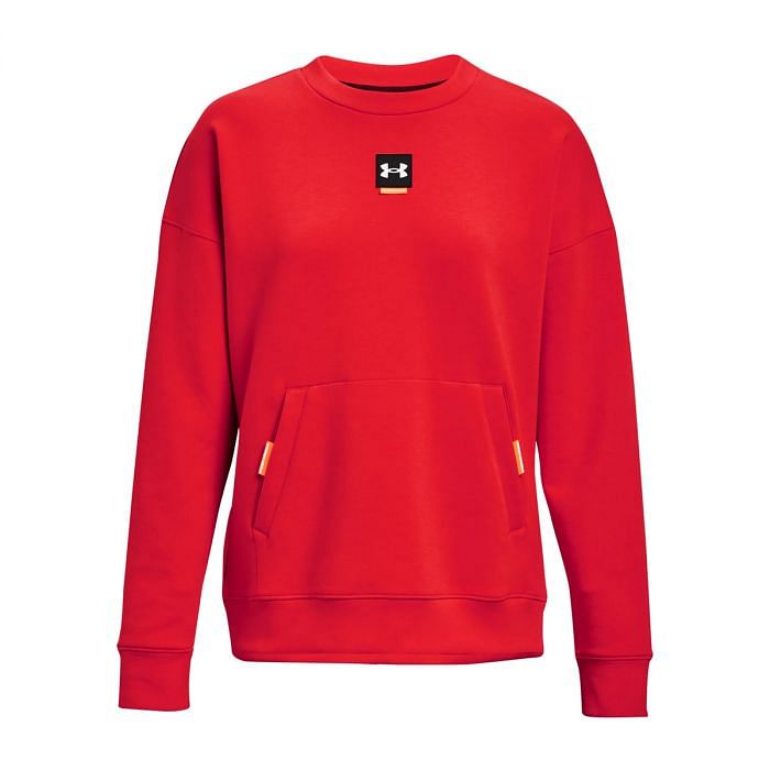 UNDER ARMOUR FELPA GIROCOLLO OVERSIZE CREW DONNA 045732801 890 RADIO RED Felpe Abbigliamento Training e Palestra Sport