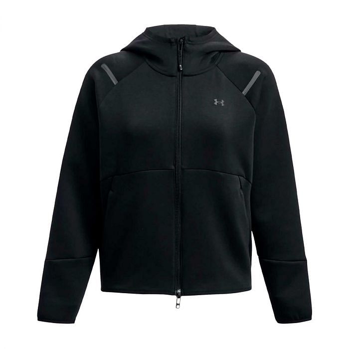 UNDER ARMOUR FELPA FULL ZIP CON CAPPUCCIO UNSTOPPABLE FLEECE DONNA 047555601 001 BLACK Felpe Abbigliamento Training e Palestra Sport