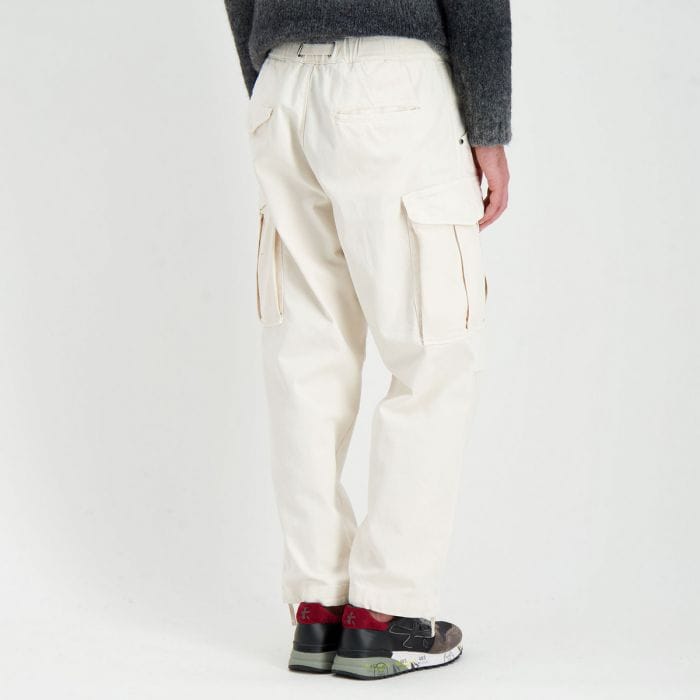 WHITE SAND PANTALONI CARGO IN BULL DENIM 048100701_D04 PANNA