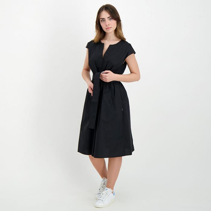 ワンピース Woolrich Abito Corto In Cotone WOOLRICH - ABITO CORTO IN POPELINE CON CINTURA DONNA