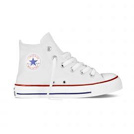CONVERSE CHUCK TAYLOR ALL STAR HI BIANCHE BAMBINO 017353601 OPTW OPTICAL WHITE Tutte Sneaker Scarpe