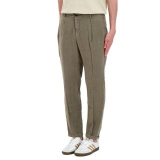 40weft 2668 Pantalone In 100% Lino Con Coulisse Coach Cv Casual Uomo