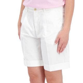 40weft 2730 Bermuda Chino Con Pinces Cotone Lino Monica Donna Casual Donna