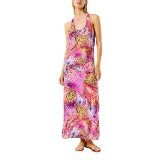 4giveness 126wcual5864 Abito Lungo In Jersey Stampato Mare Donna